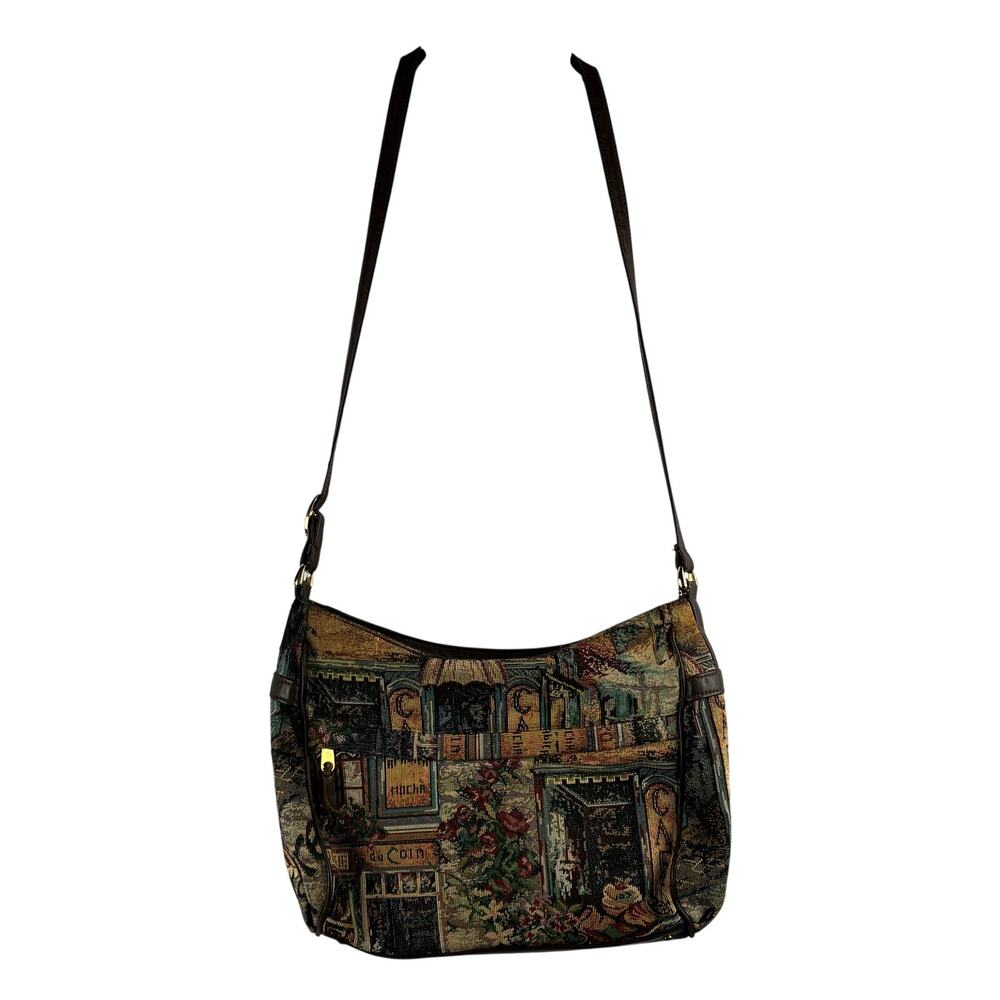 Vintage SAS Shoulder Handbag Tapestry Cafe Bistro French Floral Shoppe READ